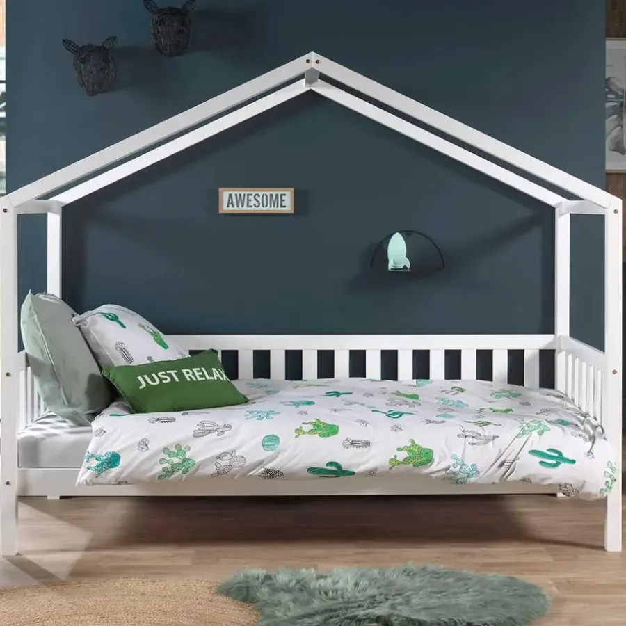 Kinderbedden-Vipack Bedhuisje Dallas 2 90x200 - wit