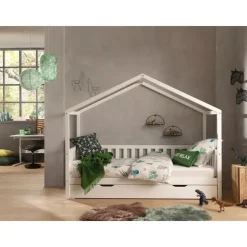 Kinderbedden-Vipack Bedhuisje Dallas 2 90x200 - wit