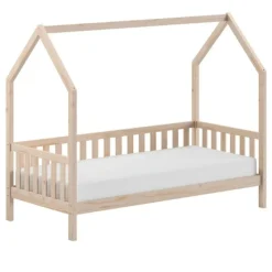 Vipack Bedhuisje Home - 90x200 cm - met hekje - wit dennenhout