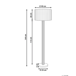 Staande Lampen-Leen Bakker BELESSA - Staande lamp - Lichtbeige - Linnen/Rubberhout