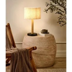 Tafellampen-Leen Bakker BELESSA - Tafellamp - Lichtbeige - Rubberhout