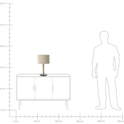 Tafellampen-Leen Bakker BELESSA - Tafellamp - Lichtbeige - Rubberhout