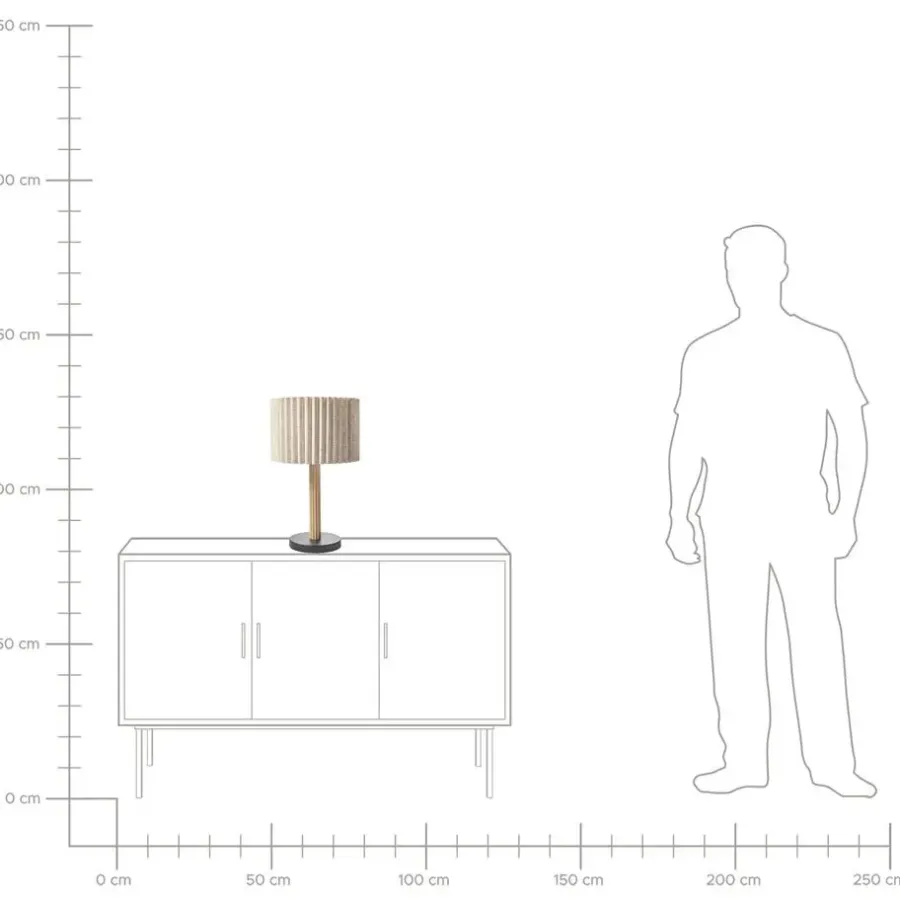 Tafellampen-Leen Bakker BELESSA - Tafellamp - Lichtbeige - Rubberhout