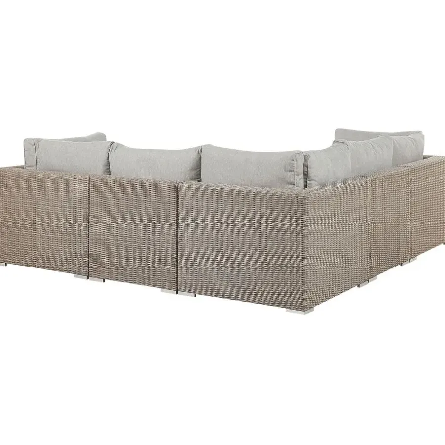 Beliani Loungeset CONTARE - Grijs - 6-delig
