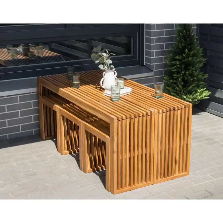 Beliani BELLANO - Tuinset 6-zits - Lichthout - Acaciahout
