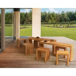 Beliani BELLANO - Tuinset 6-zits - Lichthout - Acaciahout