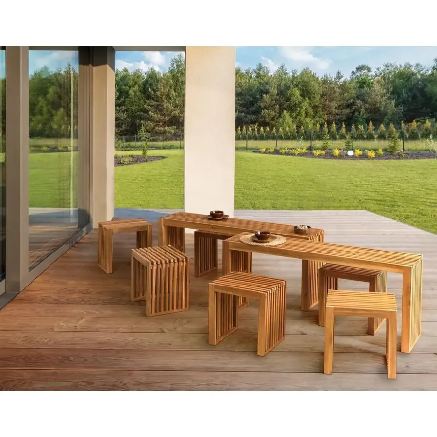 Beliani BELLANO - Tuinset 6-zits - Lichthout - Acaciahout