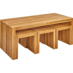 Beliani BELLANO - Tuinset 6-zits - Lichthout - Acaciahout