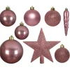 Kerstdecoratie-Bellatio Decorations Kerstballen - 33x st - oudroze - met piek