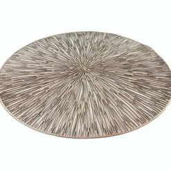 Bellatio Design Placemats - 6 stuks - geponst - goudkleurig - 38 cm