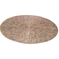 Placemats-Merkloos Bellatio design Placemats - 4 stuks - rond - bronskleurig - 38 cm