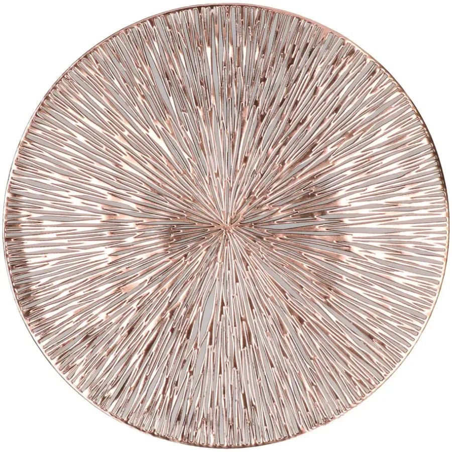 Placemats-Merkloos Bellatio design Placemats - 4 stuks - rond - bronskleurig - 38 cm