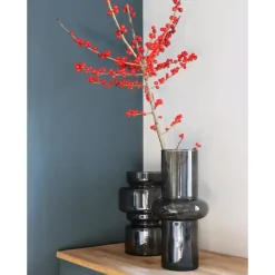 Vazen-Bellatio Design Vaas - paars transparant glas - D15 x H31 cm