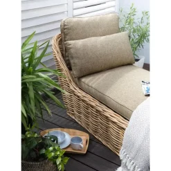 Beliani BELSITO - Ligstoel - Taupe - Rotan