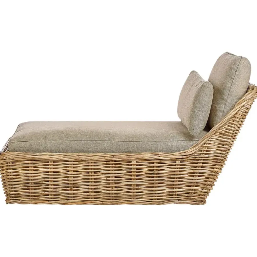 Beliani BELSITO - Ligstoel - Taupe - Rotan