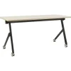 Beliani BENDI - Inklapbaar bureau - Lichthout/Zwart - 160 x 60 cm - Staal