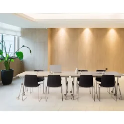 Beliani BENDI - Inklapbaar bureau - Lichthout/Zwart - 160 x 60 cm - Staal