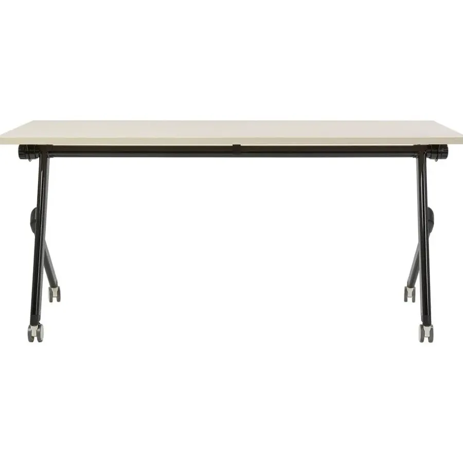 Beliani BENDI - Inklapbaar bureau - Lichthout/Zwart - 160 x 60 cm - Staal