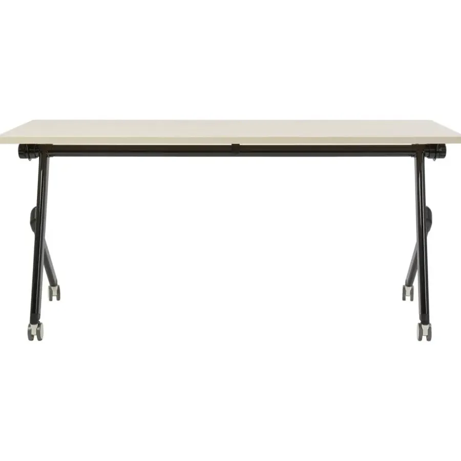 Beliani BENDI - Inklapbaar bureau - Lichthout/Zwart - 160 x 60 cm - Staal