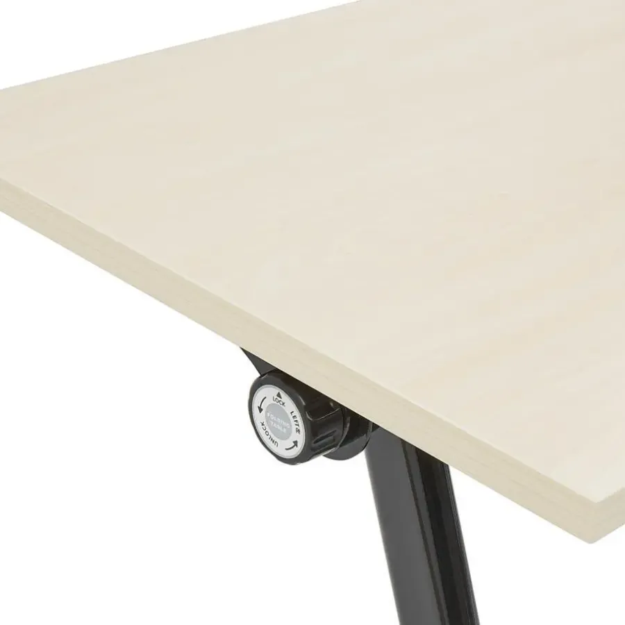 Beliani BENDI - Inklapbaar bureau - Lichthout/Zwart - 160 x 60 cm - Staal