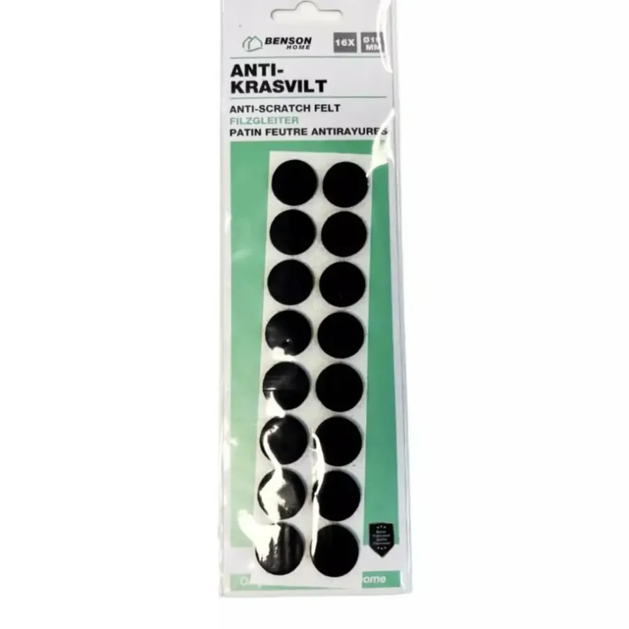Benson Antikrasvilt - zelfklevend - 16x - 1.9 cm - zwart