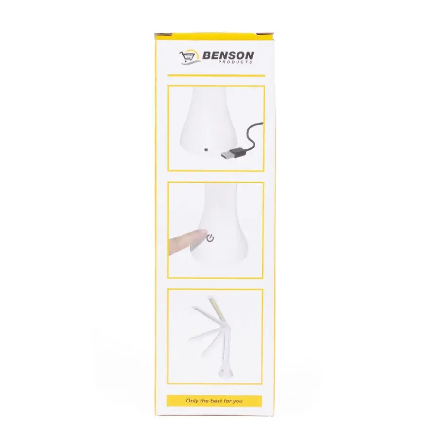 Benson Bureaulamp - LED - verstelbaar - incl. USB - 7,5 x 25 cm