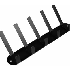 Kapstokken-Benson Kapstok - zwart - metaal - 5 haken - wandkapstok - 30 cm