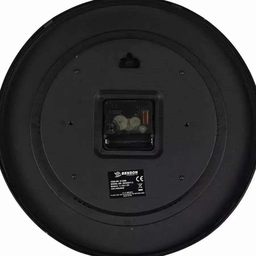 Benson Wandklok - zwart - D30 cm - modern design - stijlvol