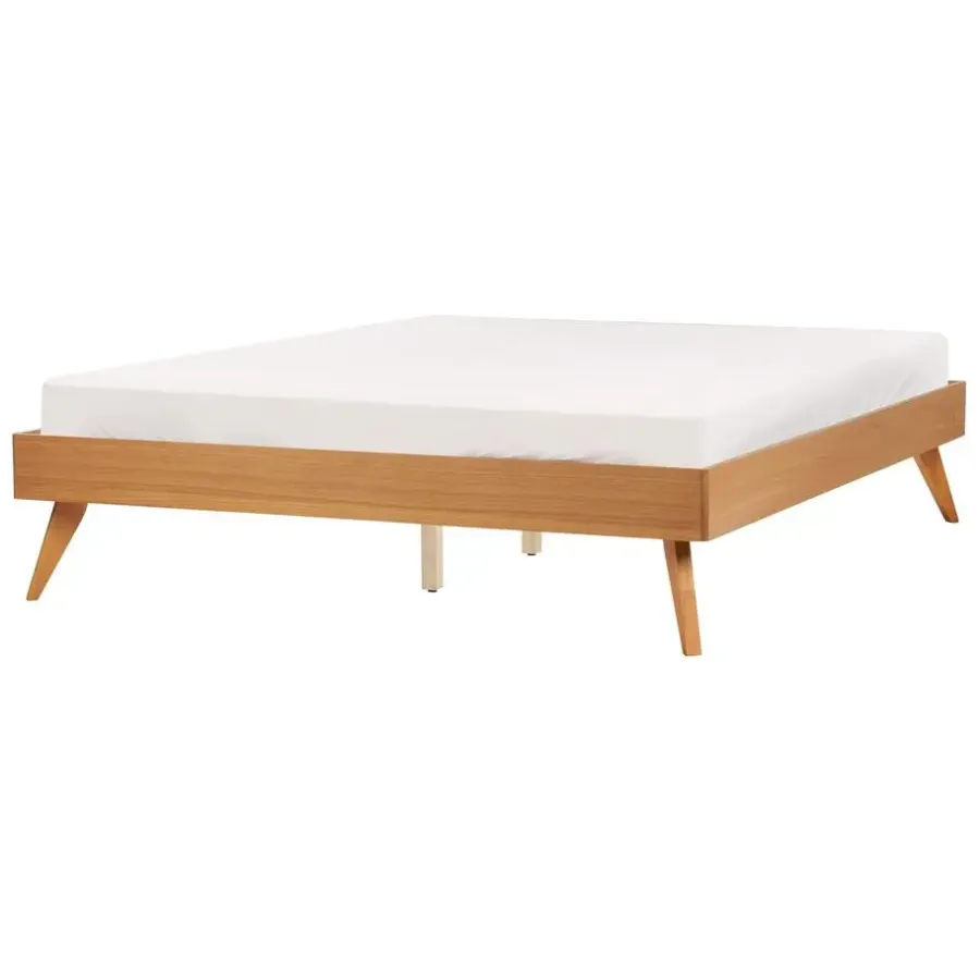 Beliani BERRIC - Tweepersoonsbed - Lichthout - 140 x 200 cm - MDF