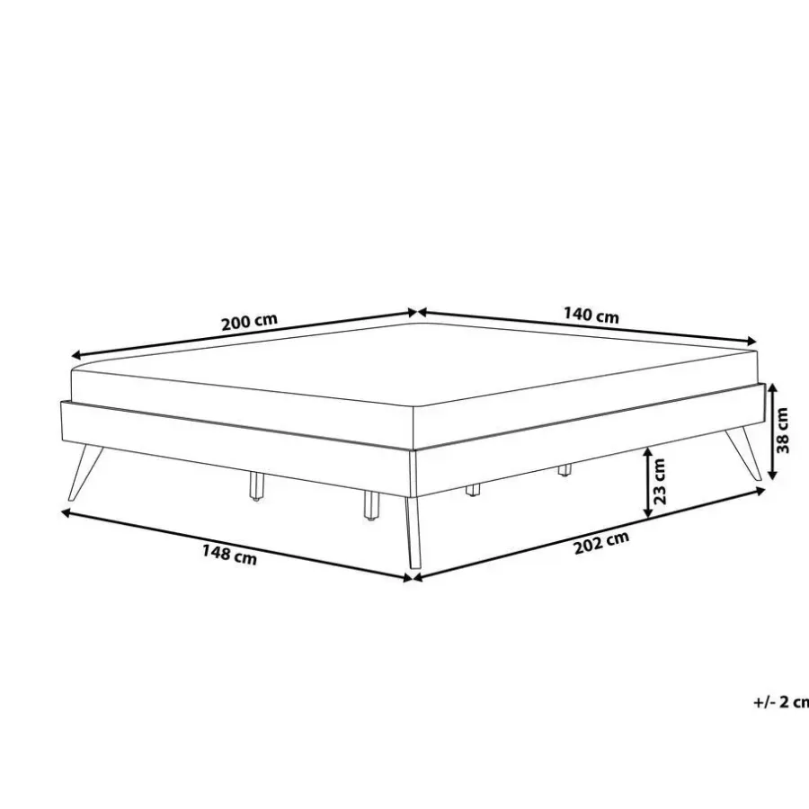 Beliani BERRIC - Tweepersoonsbed - Lichthout - 140 x 200 cm - MDF