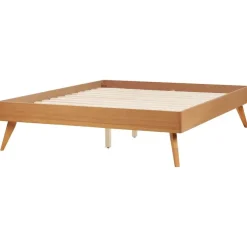 Beliani BERRIC - Tweepersoonsbed - Lichthout - 140 x 200 cm - MDF
