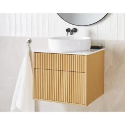 Wastafelkasten-Leen Bakker BEXTI - Badkamermeubel - Lichtbruin - 60 x 52 cm - Hout