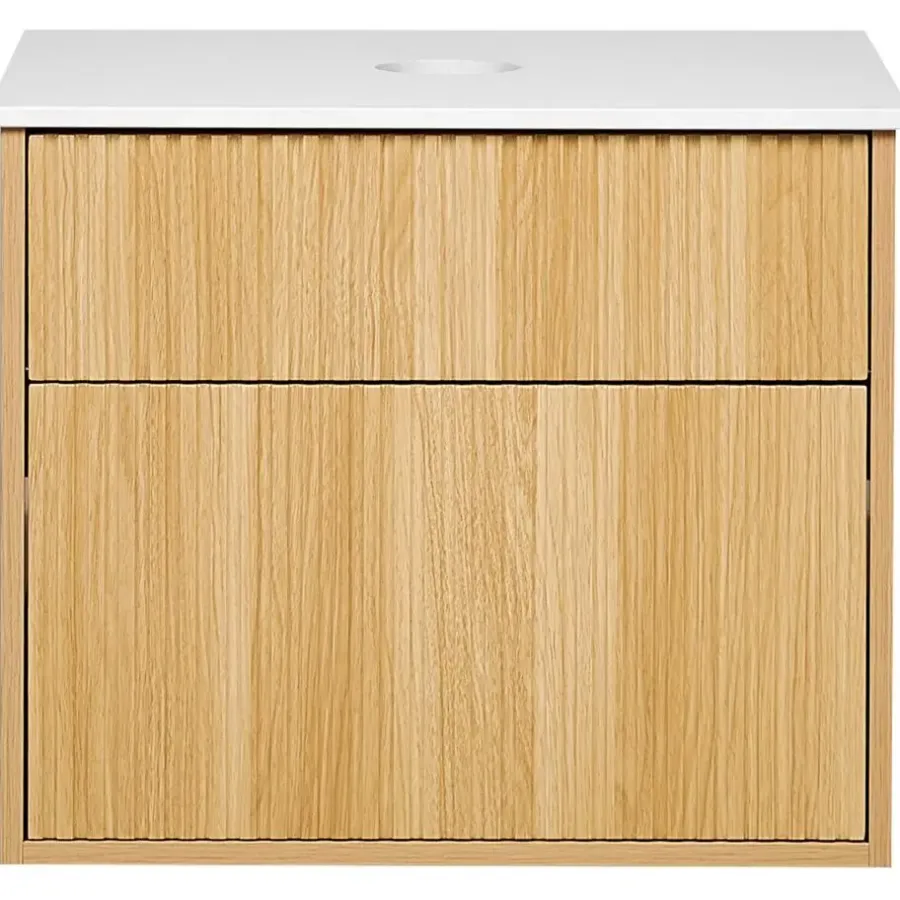 Wastafelkasten-Leen Bakker BEXTI - Badkamermeubel - Lichtbruin - 60 x 52 cm - Hout