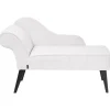 Beliani BIARRITZ - Chaise longue - Wit - Linkerzijde - Polyester