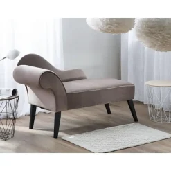 Beliani BIARRITZ - Chaise longue - Grijs - Linkerzijde - Fluweel