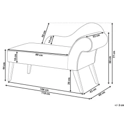 Beliani BIARRITZ - Chaise longue - Groen - Rechterzijde - Fluweel