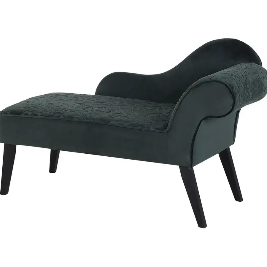 Beliani BIARRITZ - Chaise longue - Groen - Rechterzijde - Fluweel