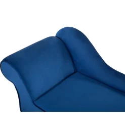 Loveseats-Beliani BIARRITZ - Chaise longue - Blauw - Linkerzijde - Fluweel