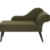 Beliani BIARRITZ - Chaise longue - Olijfgroen - Rechtszijdig - Polyester
