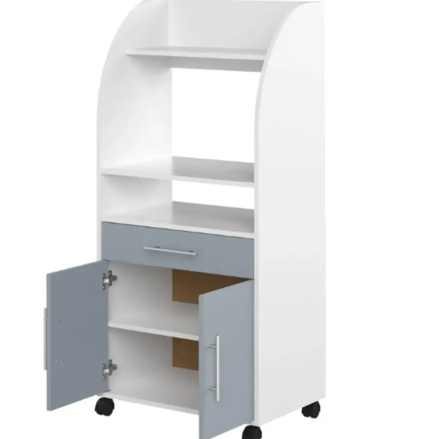 Trolleys-Symbiosis Bijzetkastje Jeanine voor microgolfoven - wit/celadon grijs