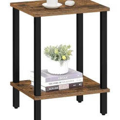 Bijzettafels-Merkloos Bijzettafel - industrieel - 55x38x30 cm - vintage bruin
