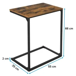 Bijzettafels-Merkloos Bijzettafel - industriële look - 55x66x35 cm - vintage bruin