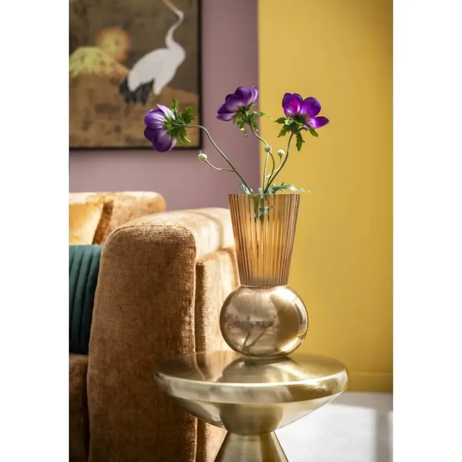 Leen Bakker Bijzettafel Amara - goudkleurig - 48xØ36 cm