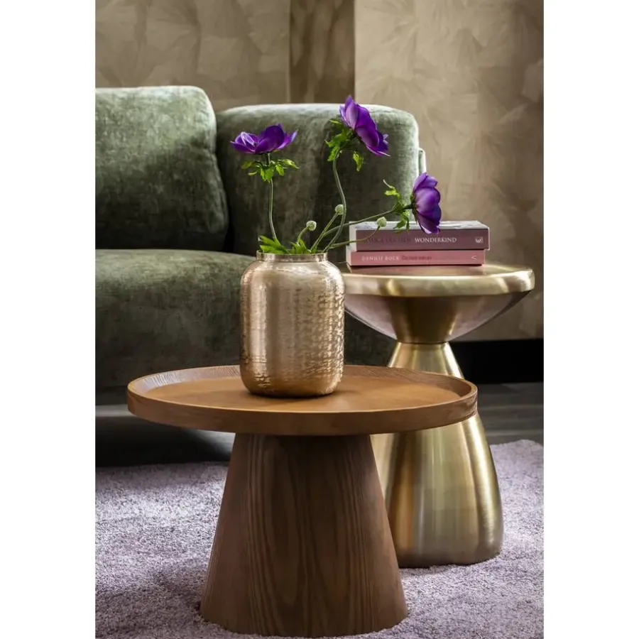 Leen Bakker Bijzettafel Amara - goudkleurig - 48xØ36 cm