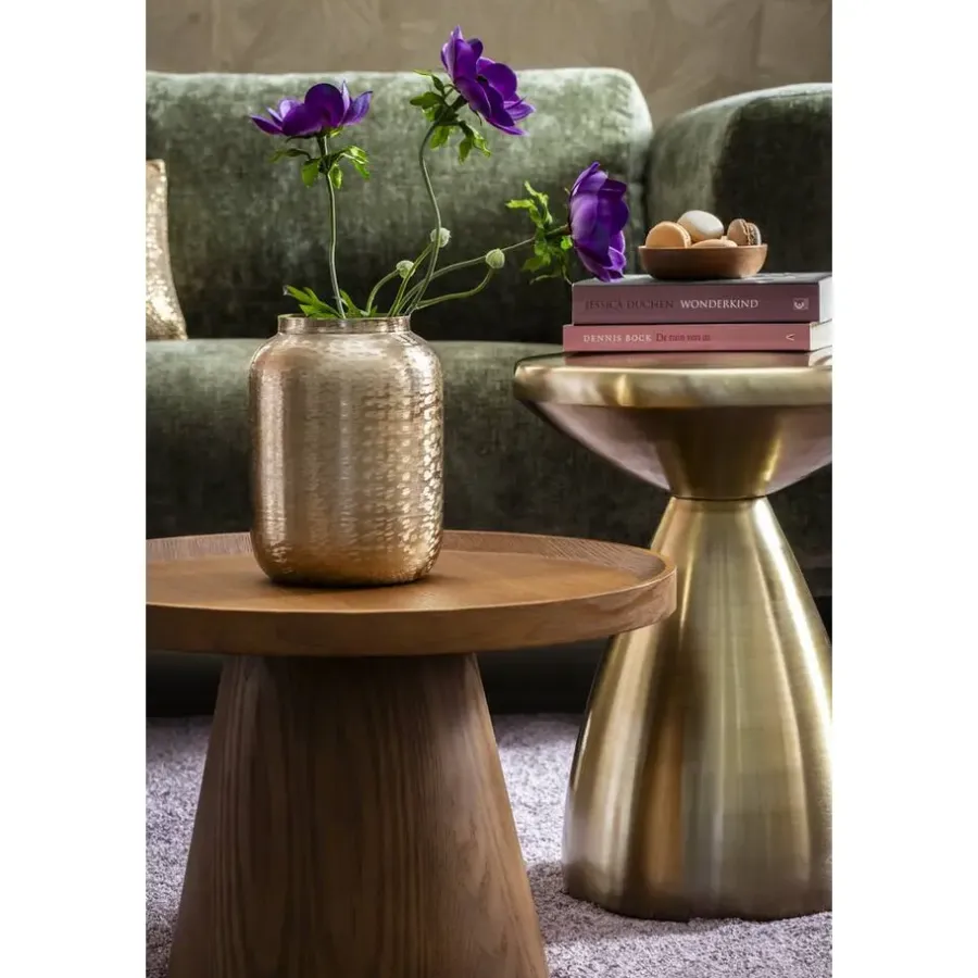 Leen Bakker Bijzettafel Amara - goudkleurig - 48xØ36 cm