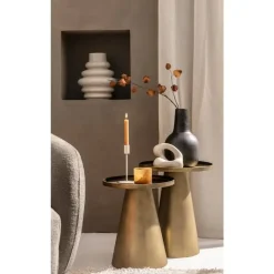 Leen Bakker Bijzettafel Axel - goudkleurig metaal - 45x40x40 cm