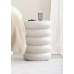 Leen Bakker Bijzettafel Barbella - beige - 45xØ33 cm