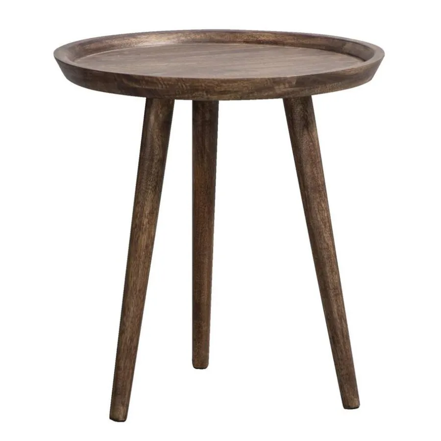 Leen Bakker Bijzettafel Basel - walnoot - 48xØ45 cm