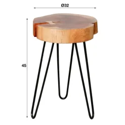 Dimehouse Bijzettafel Boomstam Arbor acaciahout - 32x32x45 cm - Hout - Bruin