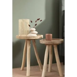 Leen Bakker Bijzettafel Damon - naturel - 50xØ35 cm